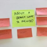 Post its outlining some key things to include on a branch websites 'About' page